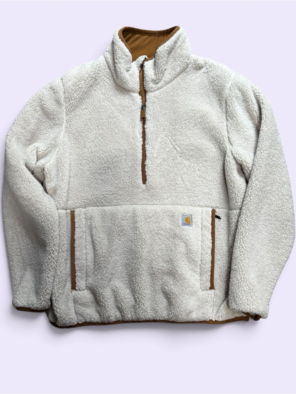 ✨ Carhartt Sherpa Fleece Quarter Zip Pullover – Women’s Small ✨